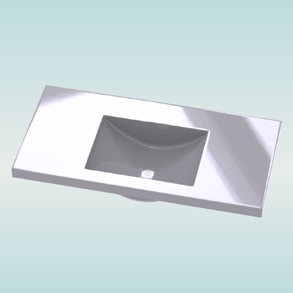 BACHA 3D LUNA | MOON PARA VANITORY CON MESADA DE TRAVERTINO