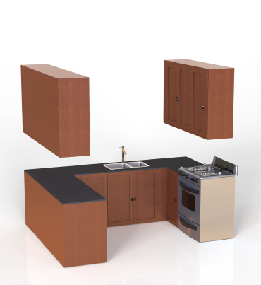 Juego completo de muebles para cocina. Mesada y Mueble