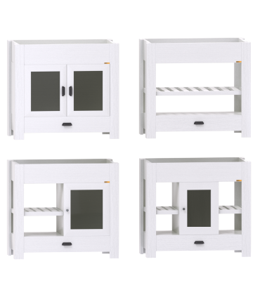 Muebles para vanitory con bacha de marmol travertino y cuarzo